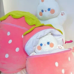 Kawaii Therapy Cute Stuffed Animals | Giant Stuffed Animals<Strawberry Bunny Animal Taiyaki – Jumbo Edition